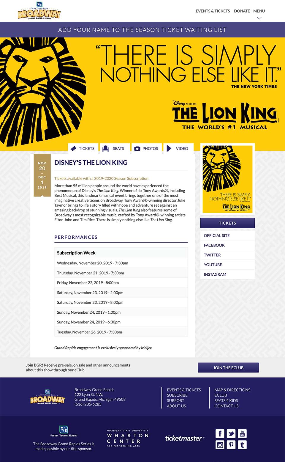 Lion King Event Page