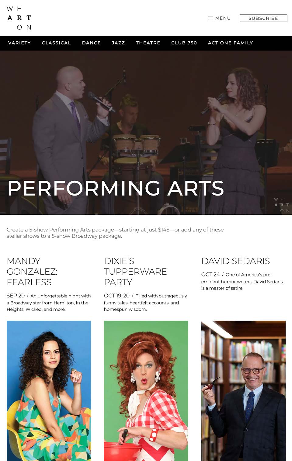 Performing Arts event listing